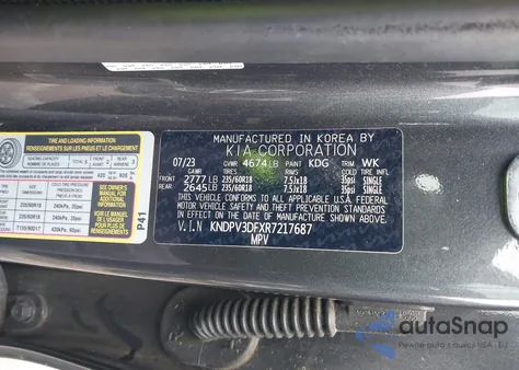 2024 Kia Sportage Ex z USA, uszkodzony, nr VIN KNDPV3DFXR7217687